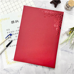 四季紙品禮品 A4證書獎狀夾 紅 精裝 畢業證書夾 聘書