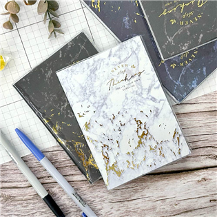 四季紙品禮品 大理石紋 PVC燙金手記50K SG350
