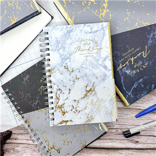四季紙品禮品 大理石紋 筆記雙圈50K 筆記本 空白 點